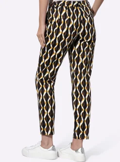 Hosen|heine Druckhose in 7/8-Länge schoko-ecru-bedruckt