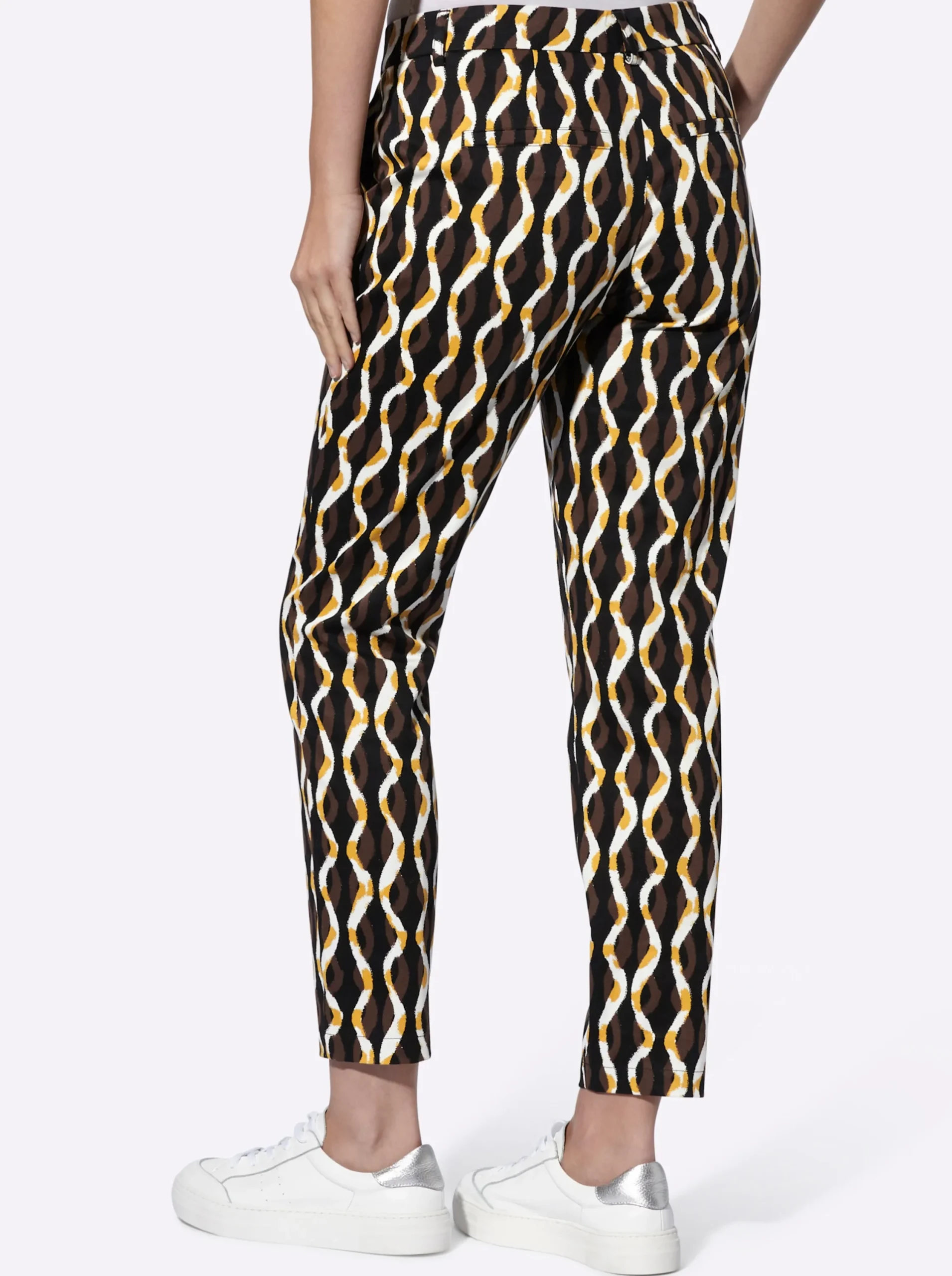 Hosen|heine Druckhose in 7/8-Länge schoko-ecru-bedruckt