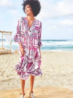 Strandkleider|heine Druck-Kleid champagner-pink-bedruckt