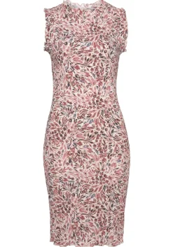 Strandkleider|Kleider|Vivance Druckkleid creme-mauvebedruckt