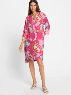 Kleider|heine Druckkleid orange-fuchsia-bedruckt