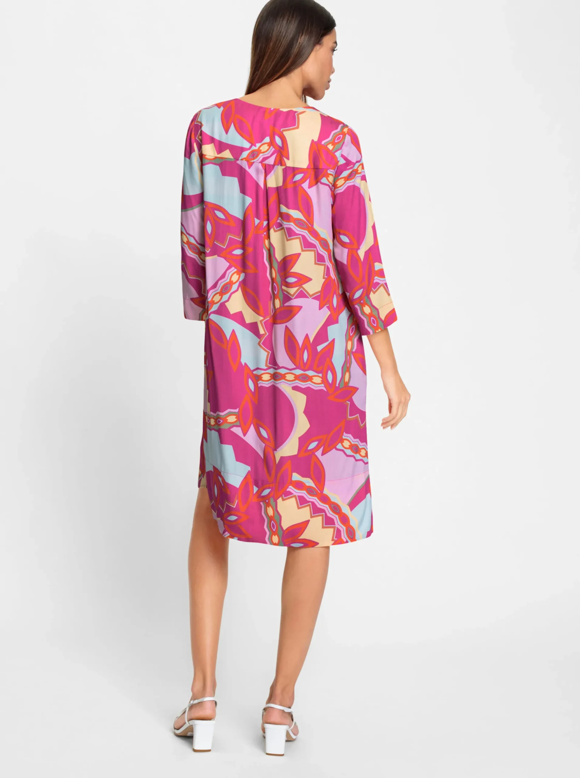 Kleider|heine Druckkleid orange-fuchsia-bedruckt