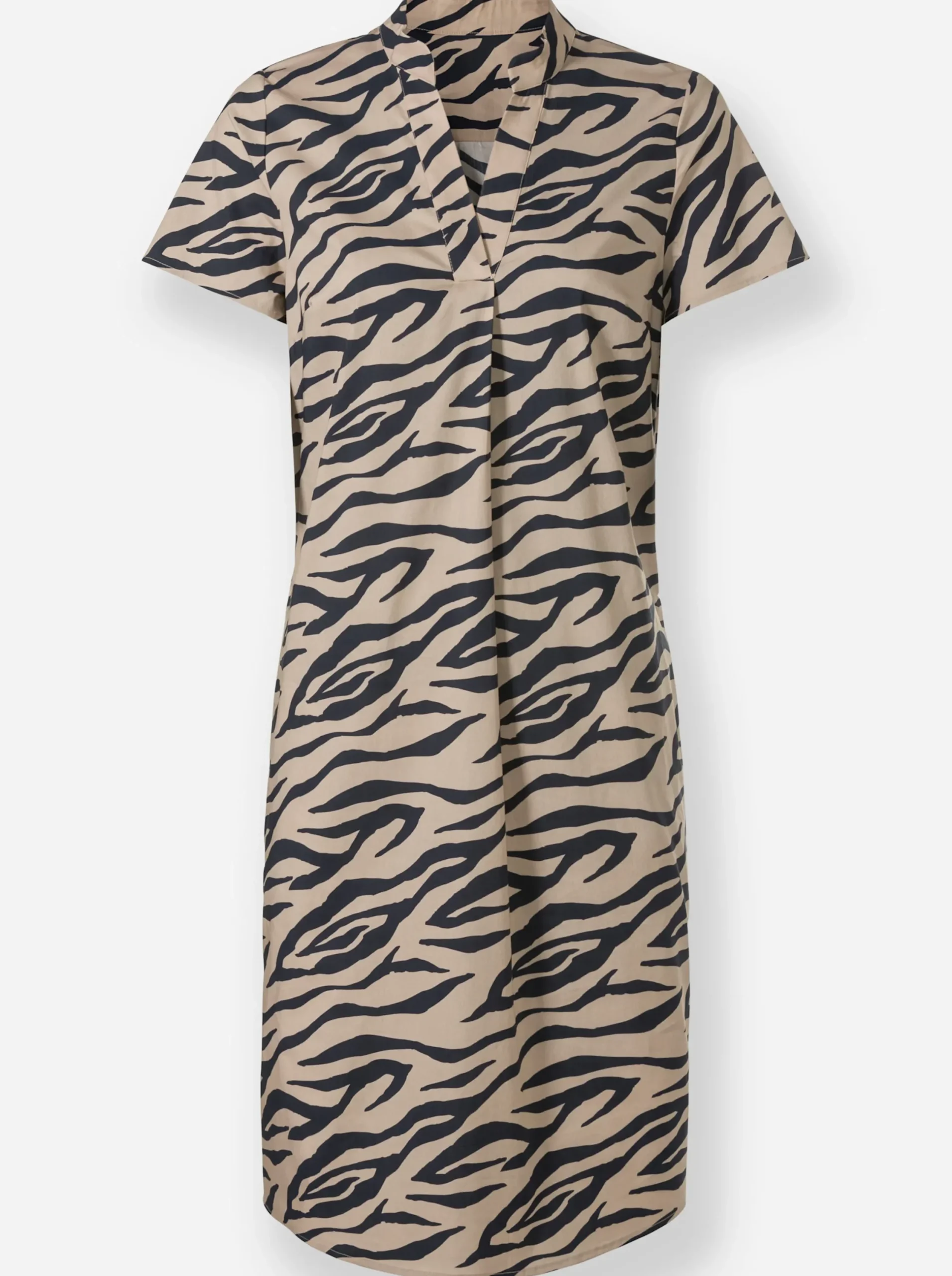 Kleider|heine Druckkleid im Zebra-Stil beige-schwarz-bedruckt
