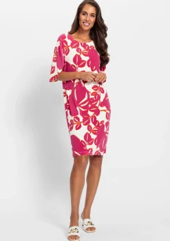 Kleider|heine Druckkleid in Koffer-Qualität champagner-pink-bedruckt