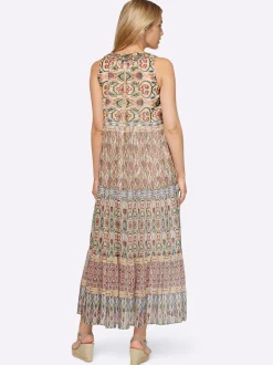 Kleider|heine Druckkleid in Stufenform papaya-khaki-bedruckt