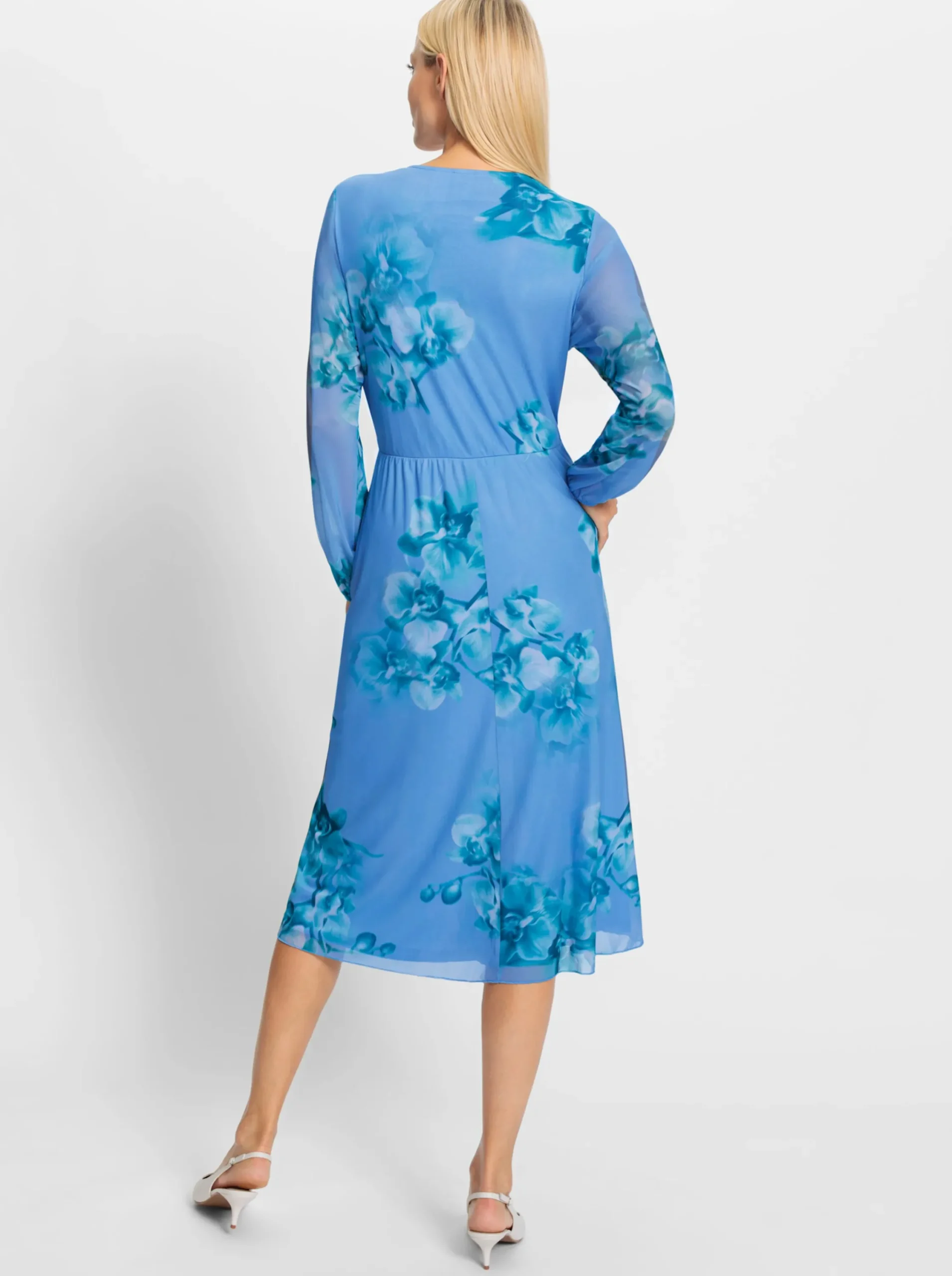 Abendkleider|heine Druckkleid in Wickel-Optik himmelblau-blaugrün-bedruckt