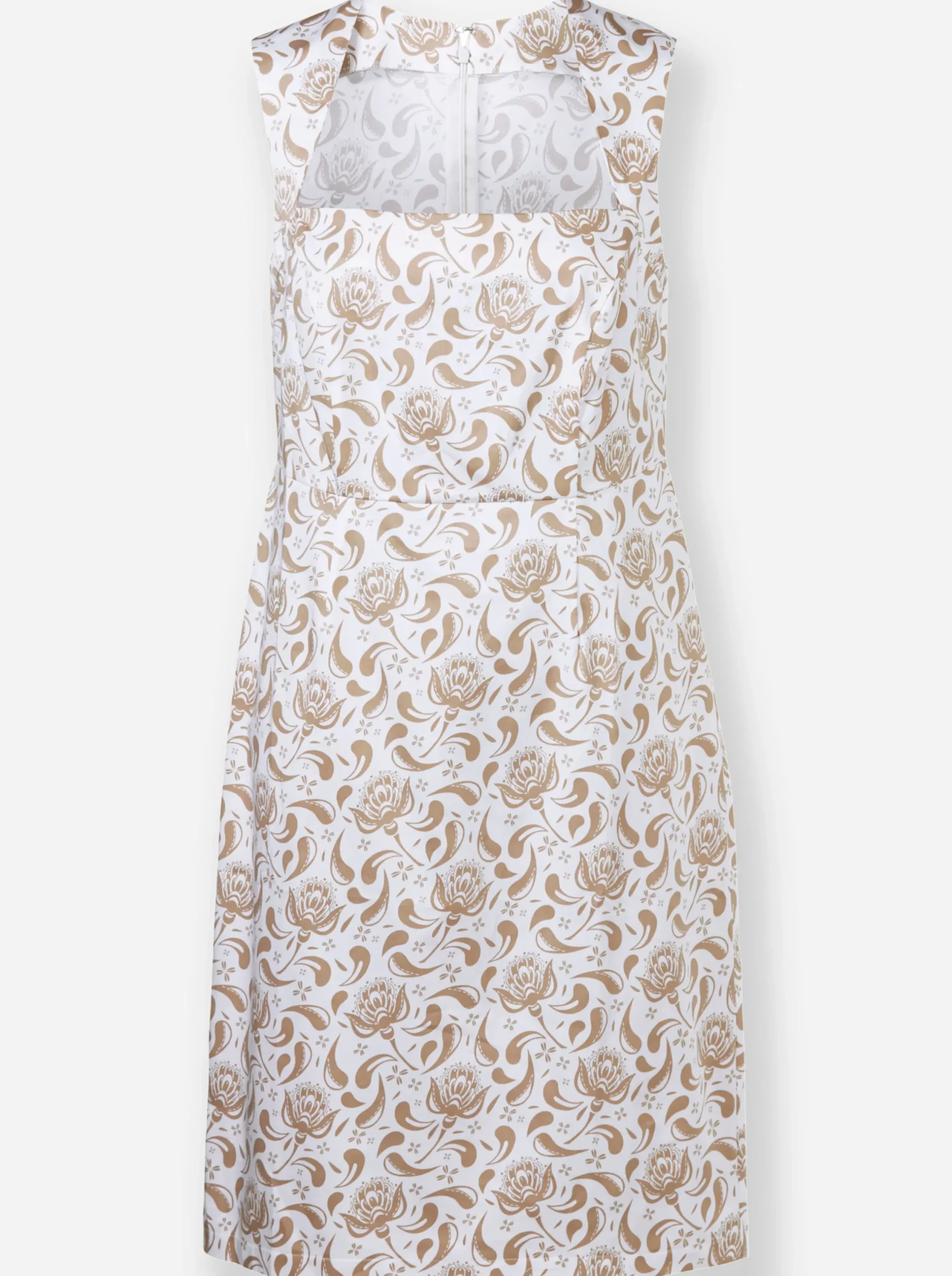 Kleider|heine Druckkleid mit Carree-Ausschnitt beige-weiß-bedruckt