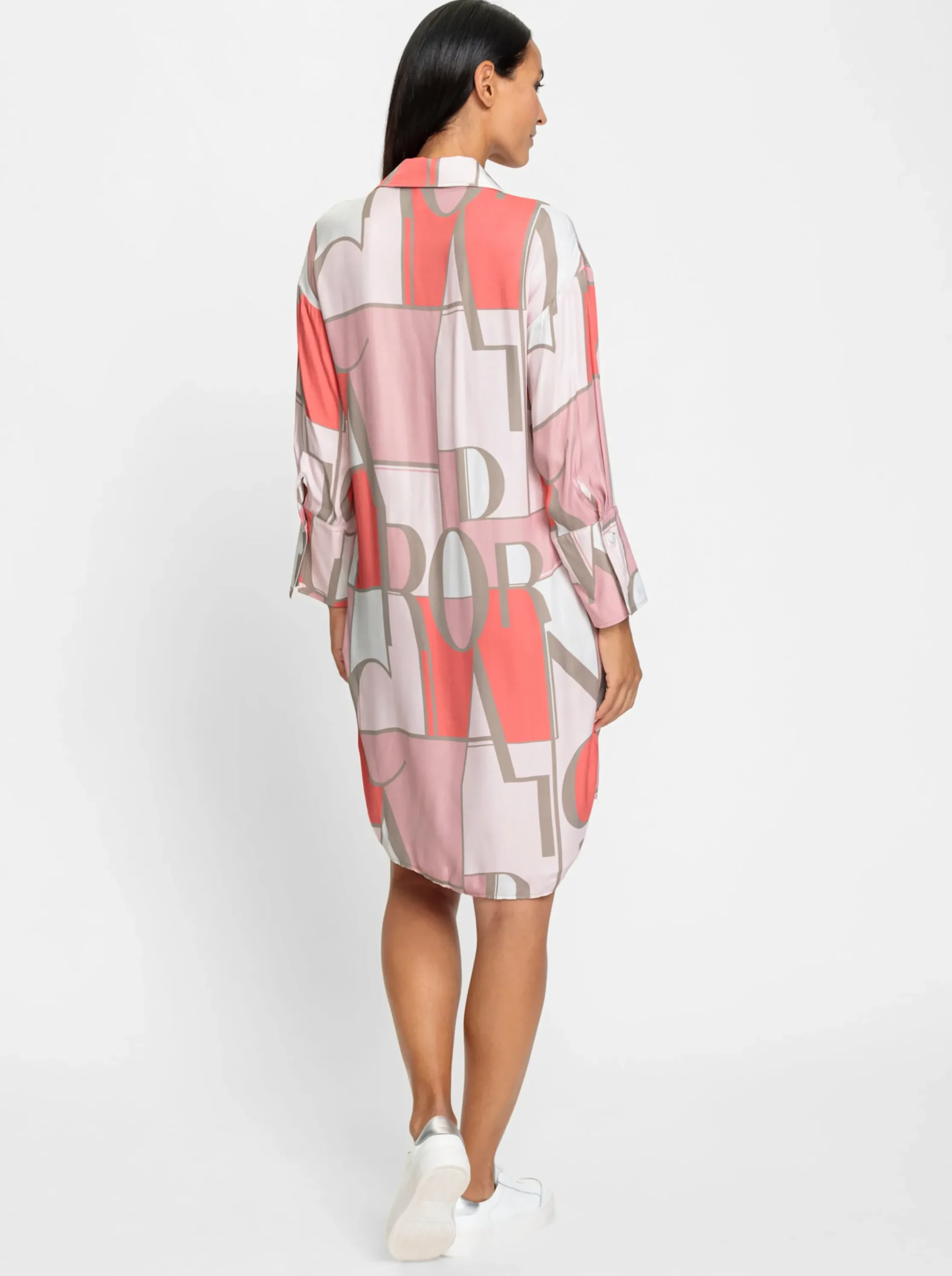 Kleider|heine Druckkleid mit Hemdkragen koralle-hellrosé-bedruckt