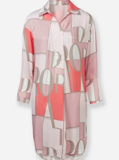 Kleider|heine Druckkleid mit Hemdkragen koralle-hellrosé-bedruckt