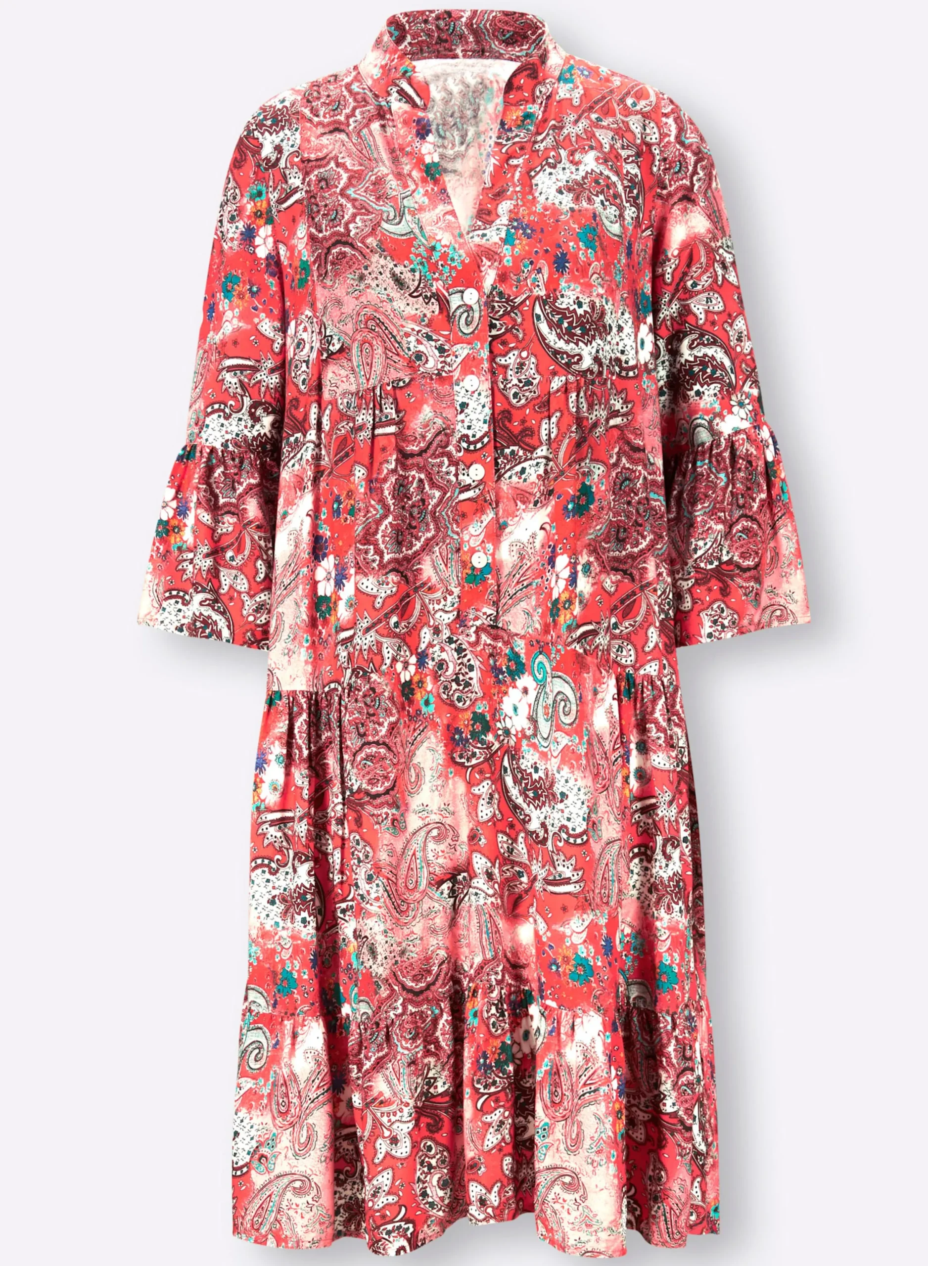 Kleider|heine Druckkleid mit Paisley-Druck hummer-hellrosé-bedruckt