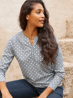 Shirts|heine Druck-Shirt grau-hellblau-bedruckt
