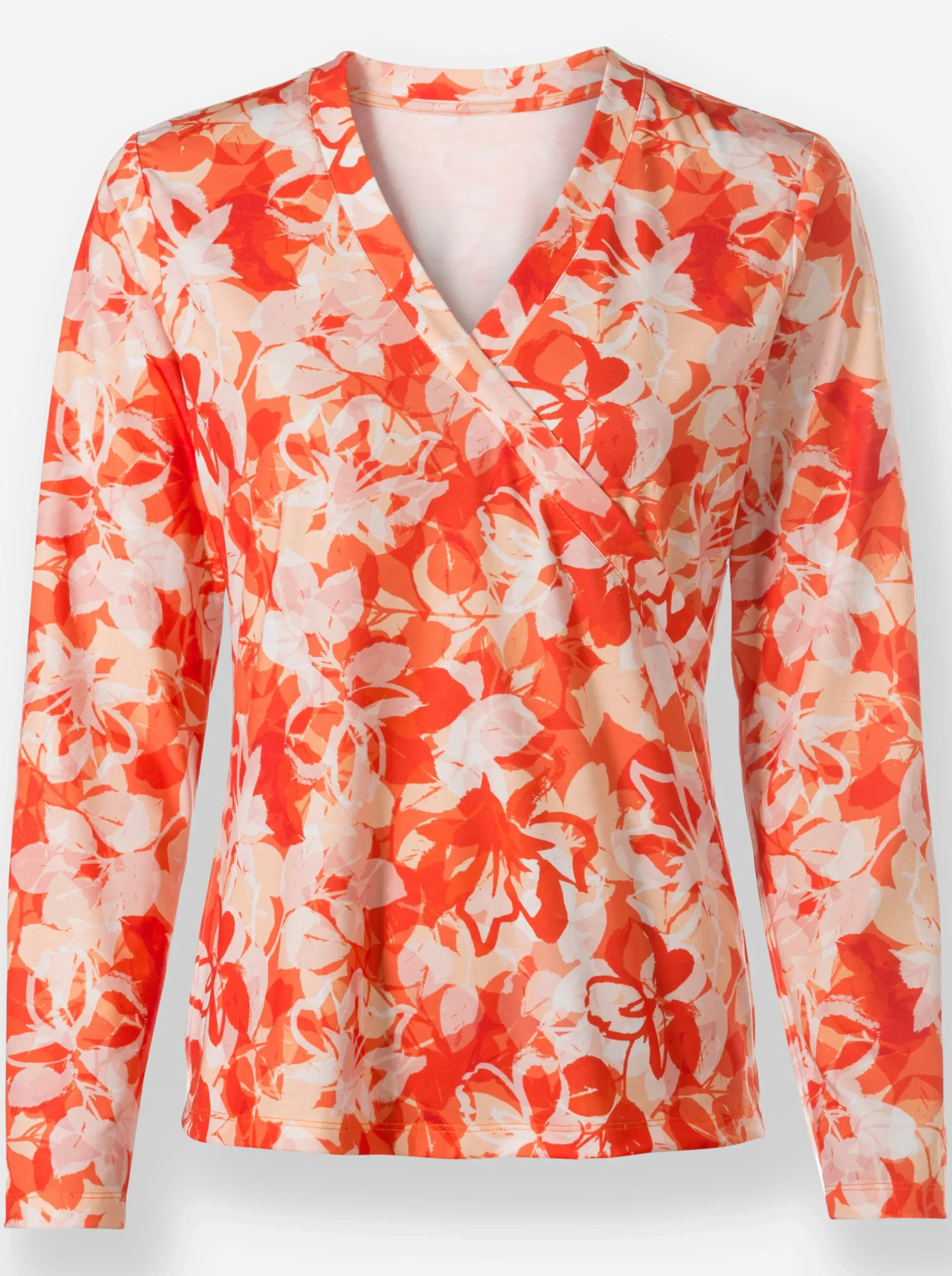 Shirts|heine Druck-Shirt orange-ecru-bedruckt