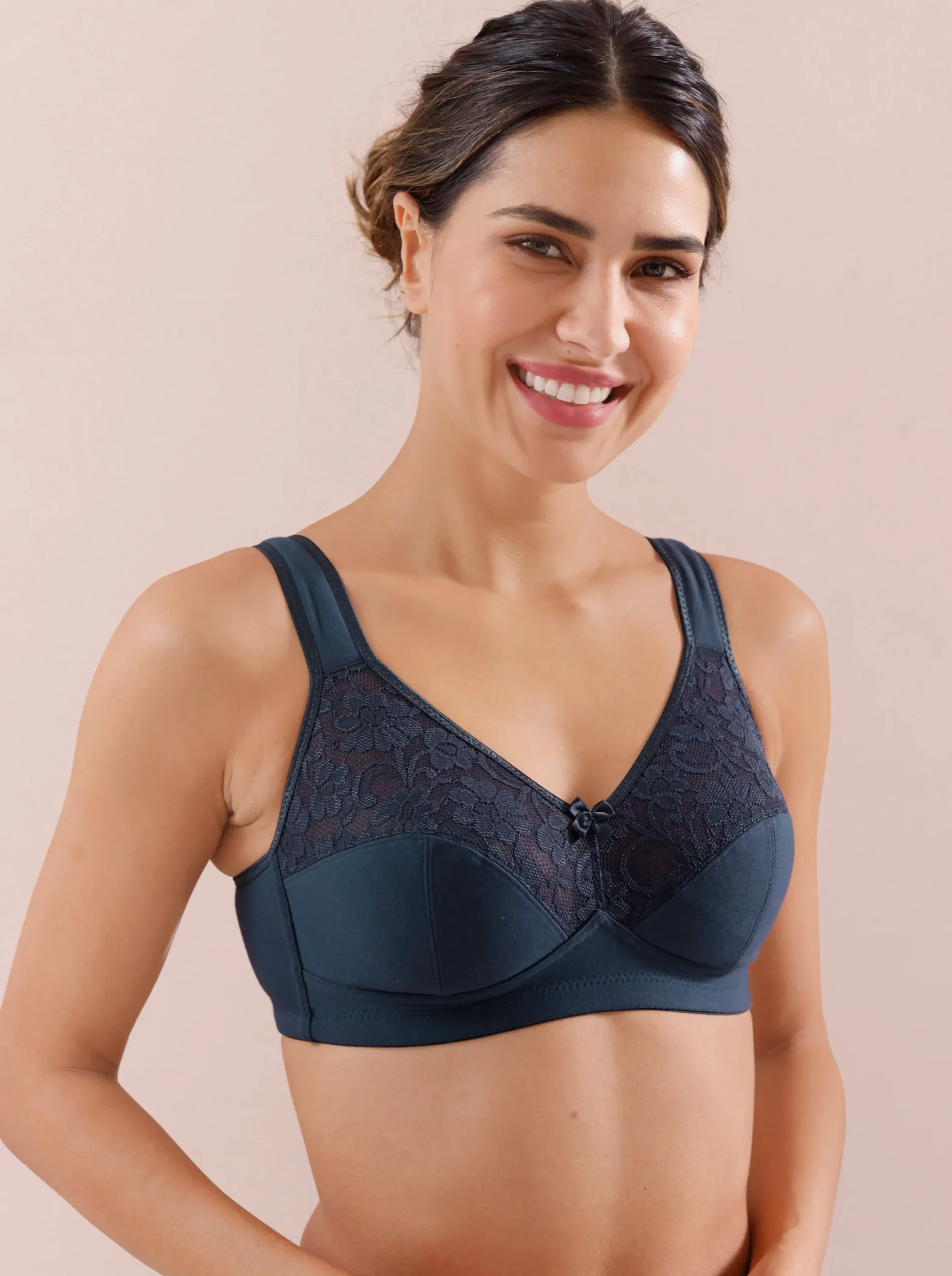 Bhs|Susa Entlastungs-BH ohne Bügel marine+bordeaux