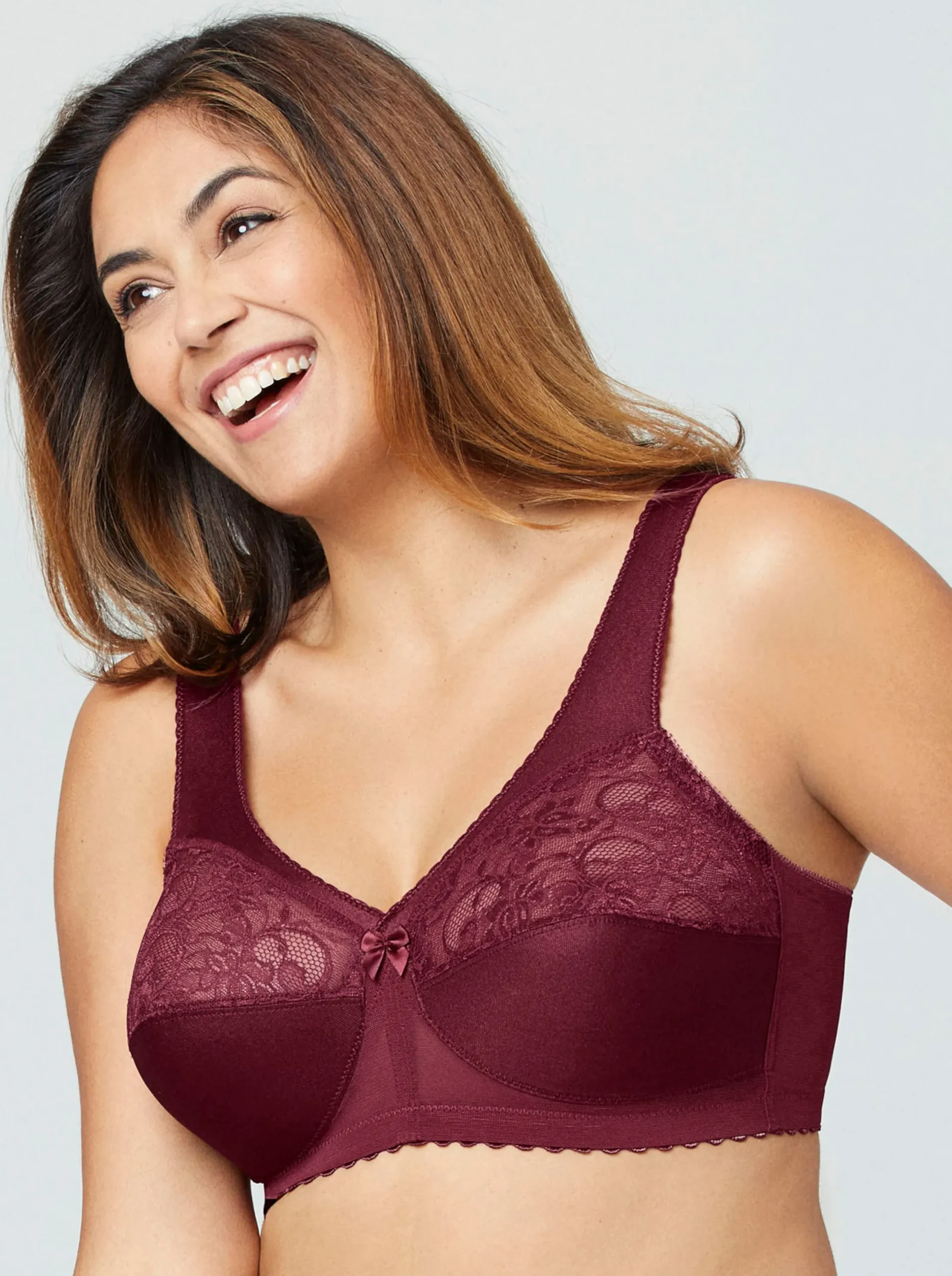 Bhs|Glamorise Entlastungs-BH ohne Bügel bordeaux