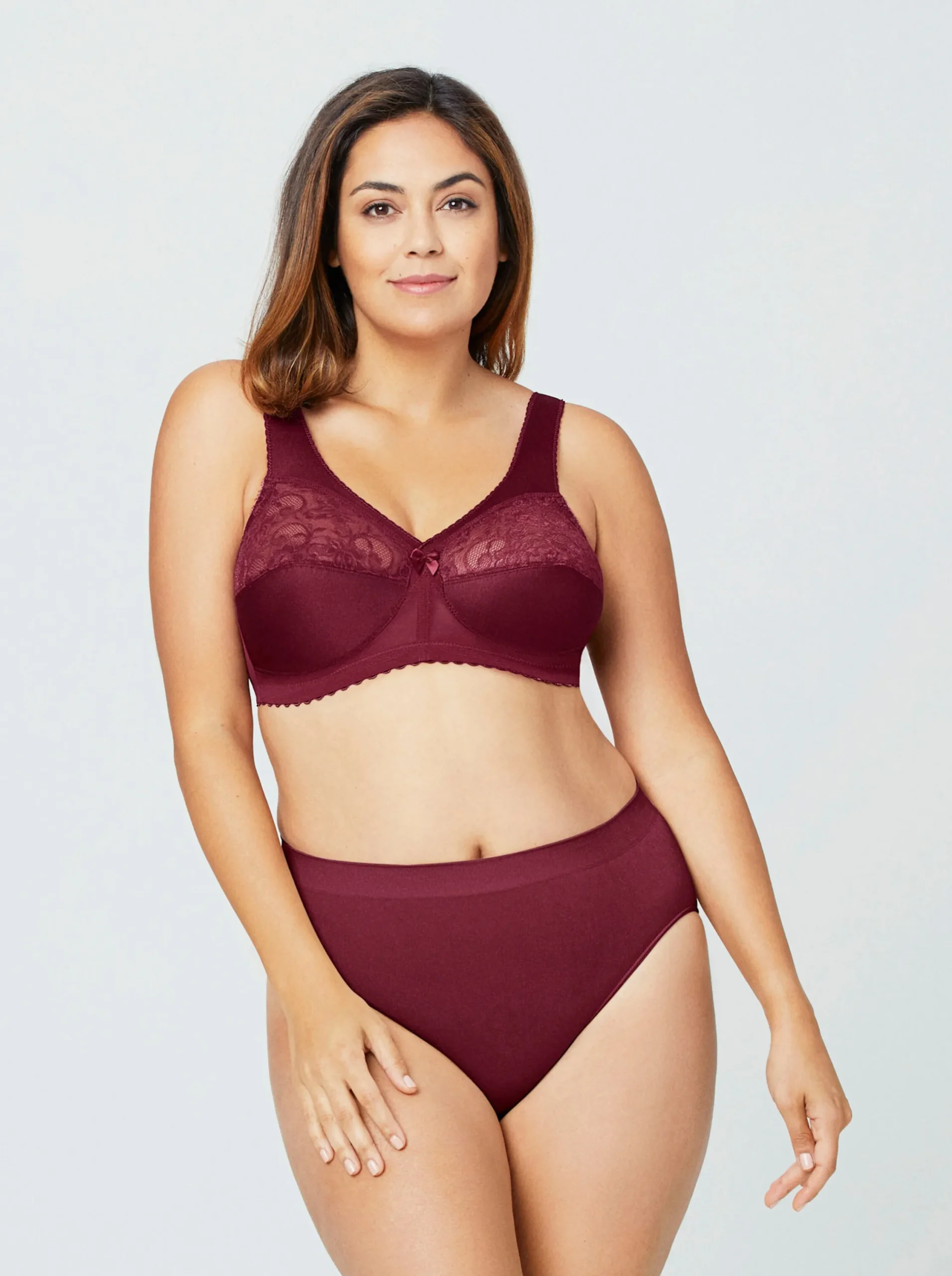 Bhs|Glamorise Entlastungs-BH ohne Bügel bordeaux