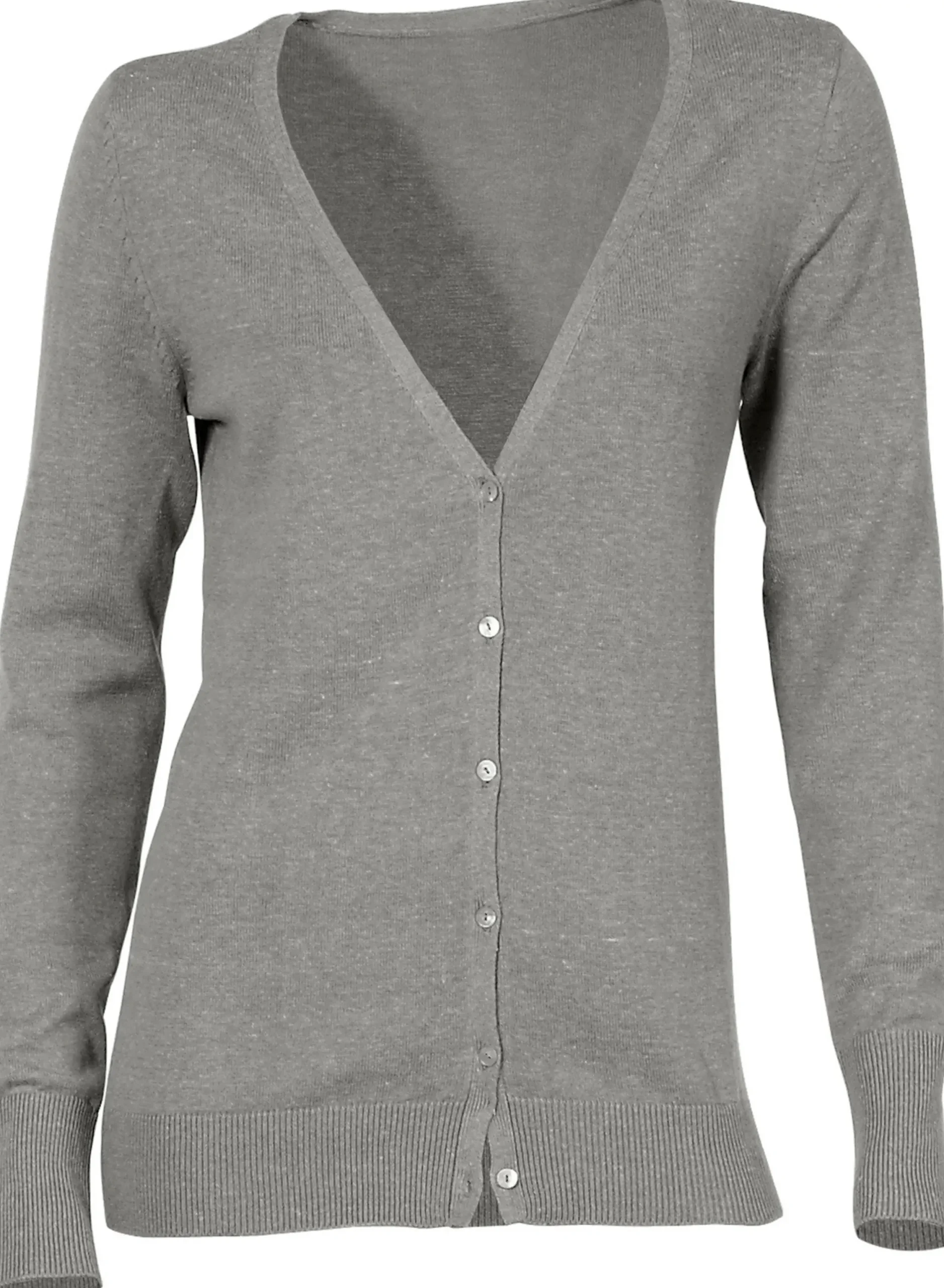 Strickjacken|heine Feinstrickjacke im Cardigan-Style grau-melange