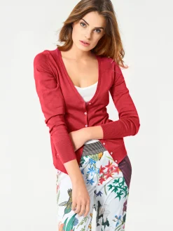 Strickjacken|heine Feinstrickjacke im Cardigan-Style koralle