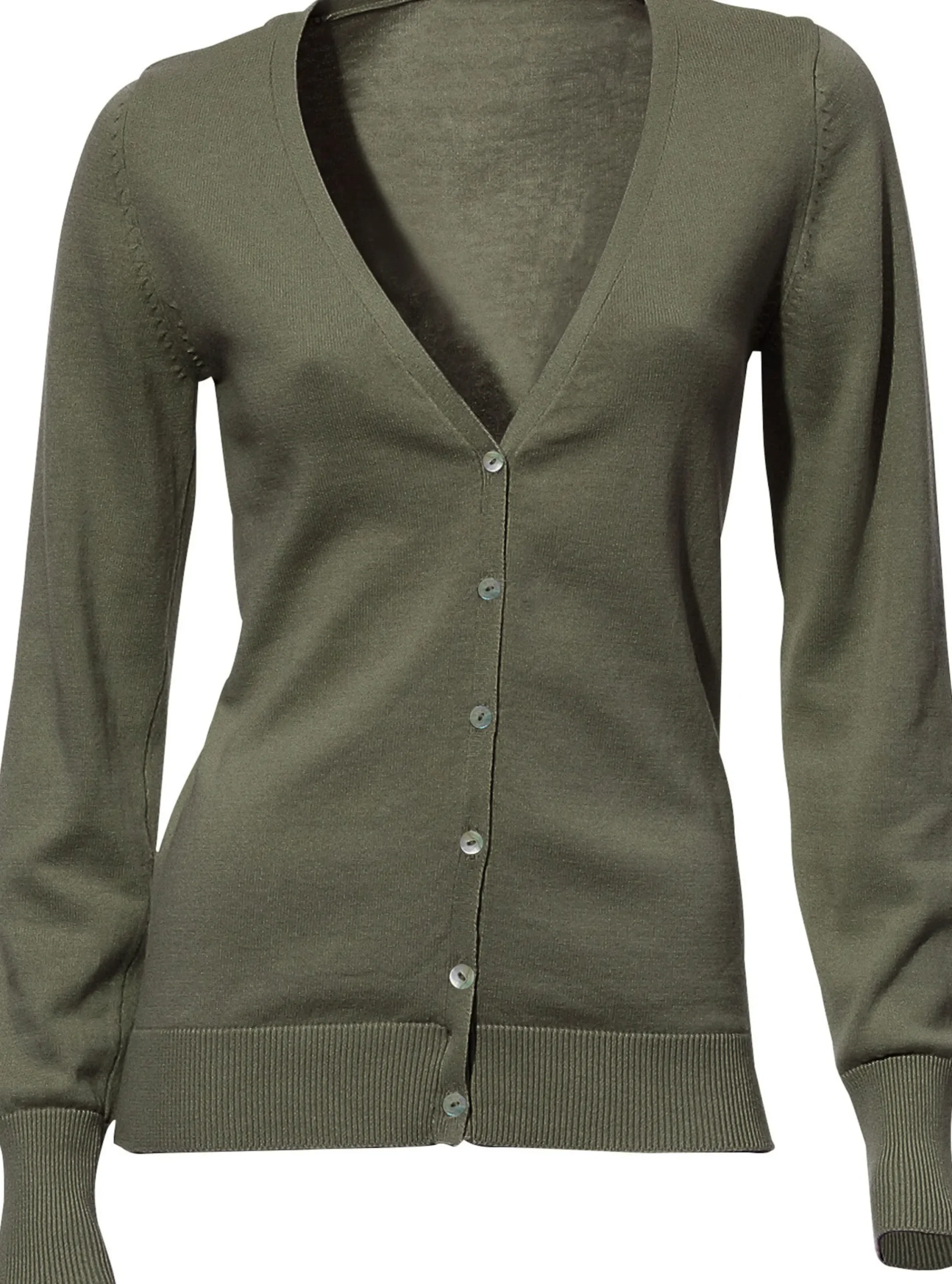 Strandmode|heine Feinstrickjacke im Cardigan-Style oliv