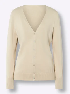 Strandmode|Strickjacken|heine Feinstrickjacke im Cardigan-Style sand