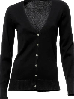 Strandmode|Strickjacken|heine Feinstrickjacke im Cardigan-Style schwarz