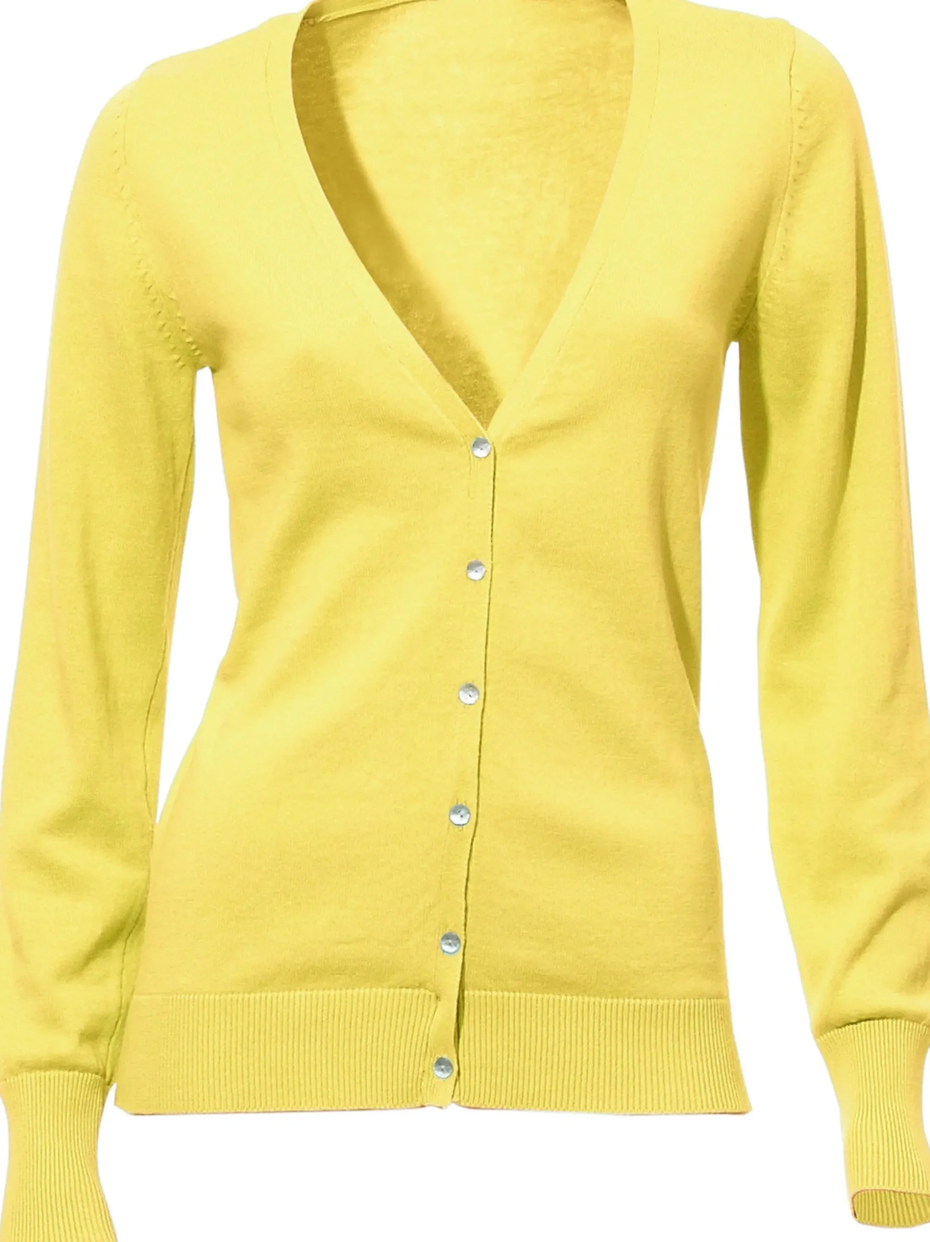 Strandmode|heine Feinstrickjacke im Cardigan-Style gelb