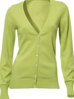 Strandmode|heine Feinstrickjacke im Cardigan-Style kiwi