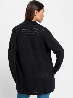 Strickjacken|heine Feinstrickjacke in offener Form schwarz