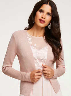 Strickjacken|heine Feinstrickjacke in verschlussloser Form puder