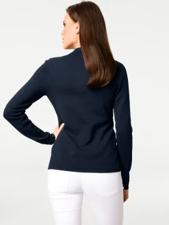 Basics|Strickjacken|heine Feinstrickjacke mit Reverskragen marine