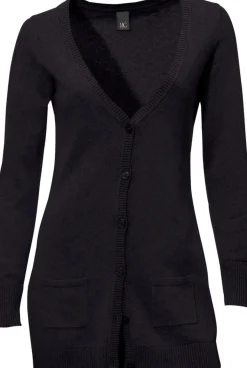 Strickjacken|heine Feinstrickjacke mit Taschen schwarz