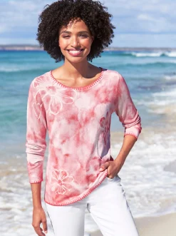 Pullover|heine Feinstrickpullover flamingo-hellrosé-bedruckt