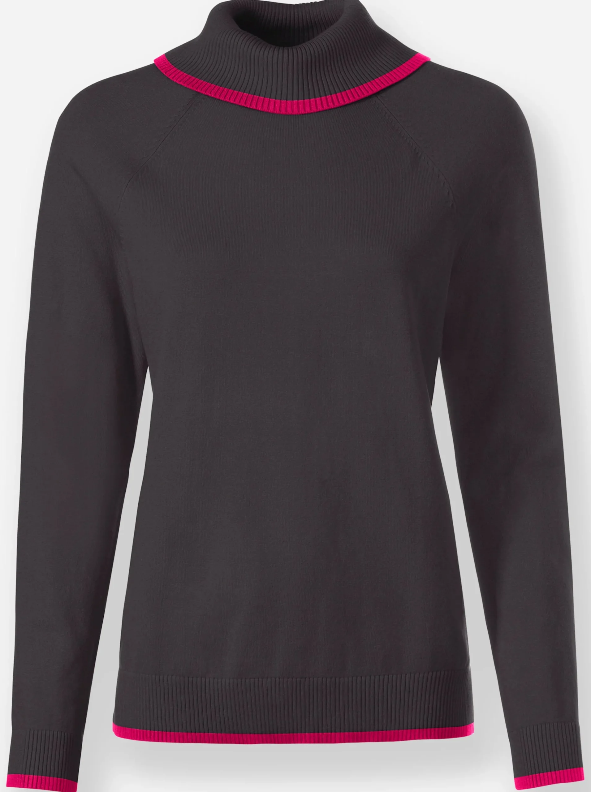 Pullover|heine Feinstrickpullover anthrazit-pink