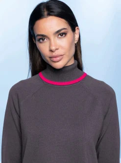 Pullover|heine Feinstrickpullover anthrazit-pink