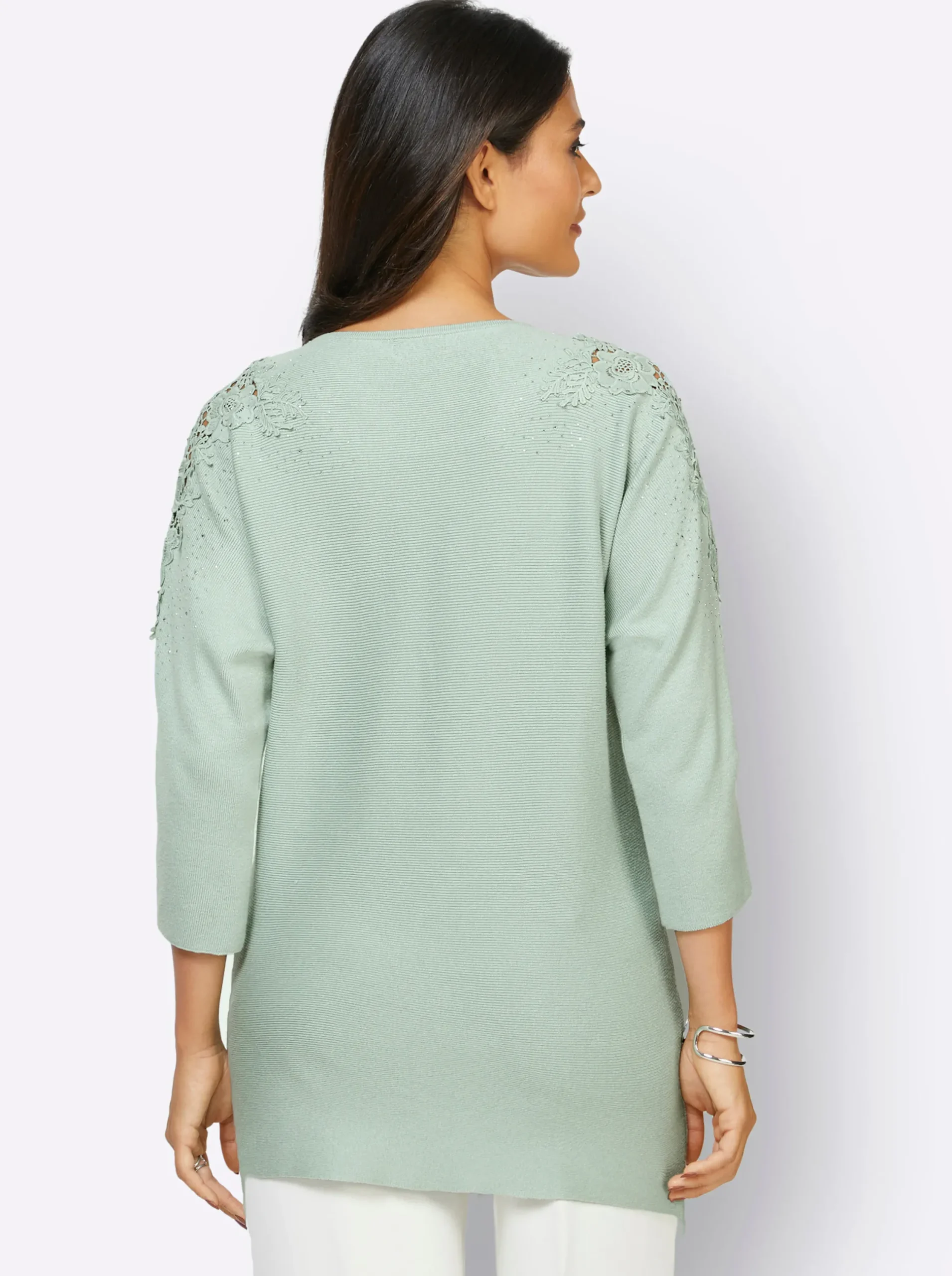 Pullover| Feinstrickpullover kalkmint