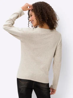 Pullover|heine Feinstrickpullover aus Melangegarn sand-meliert
