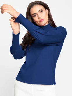 Pullover|heine Feinstrickpullover mit langen Ballonärmeln royalblau