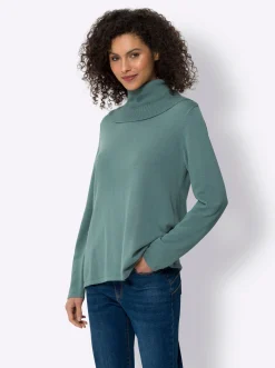 Pullover|heine Feinstrickpullover mit Rollkragen jade