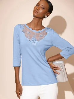 Pullover| Feinstrickpullover mit Viskose in ECOVERO-Qualität eisblau
