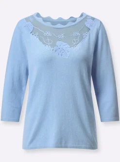 Pullover| Feinstrickpullover mit Viskose in ECOVERO-Qualität eisblau