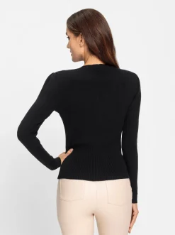 Pullover|heine Feinstrickpullover mit Wellenkante schwarz