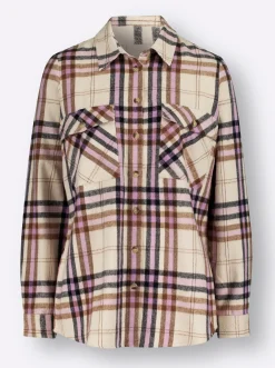 Blusen| Flanellbluse mit mehrfarbigem Webkaro orchidee-elfenbein-kariert