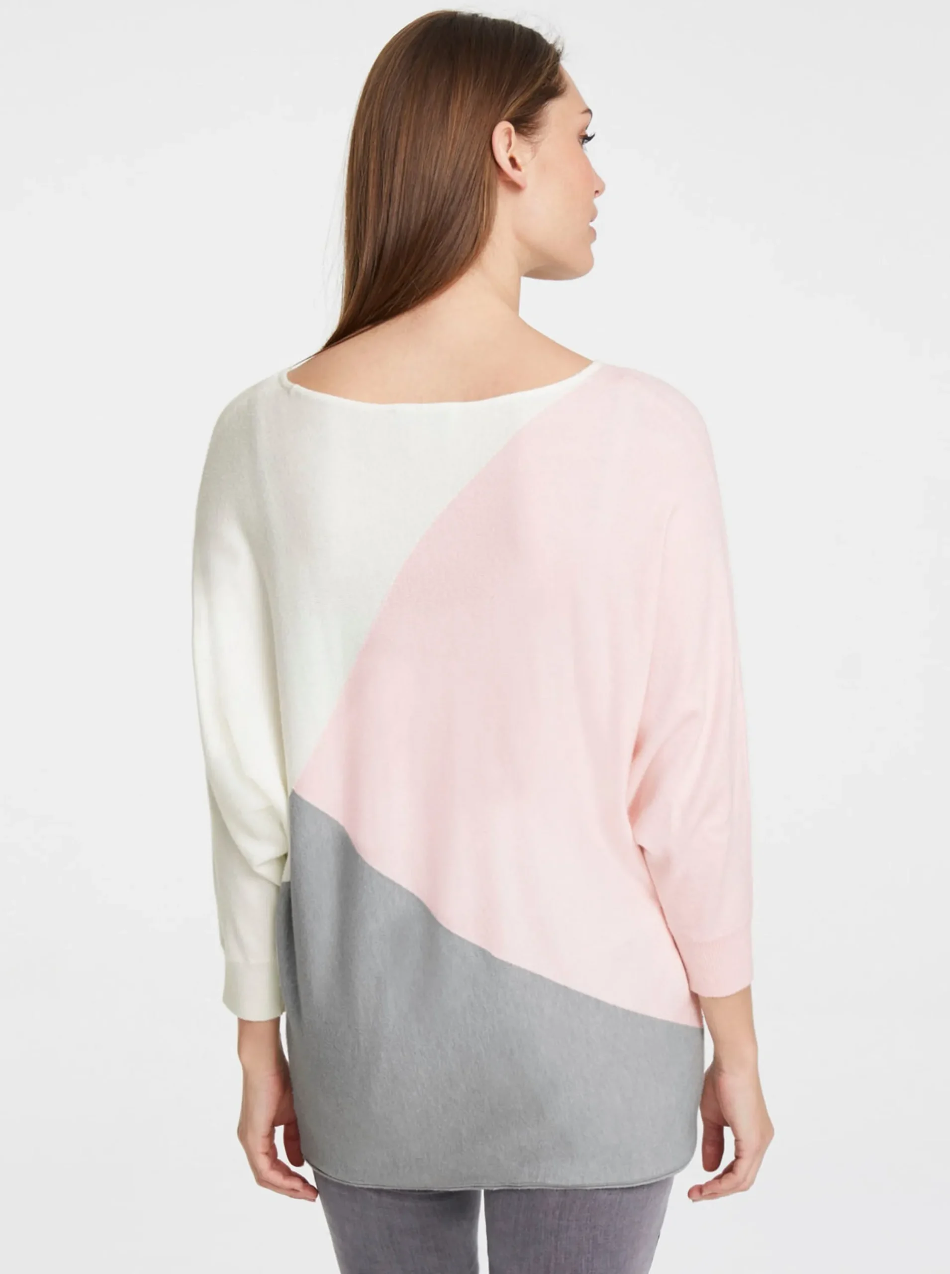 Pullover|heine Fledermauspullover in Feinstrick-Qualität graumeliert-rose