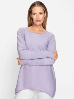 Pullover|heine Fledermauspullover mit asymmetrischem Saum flieder