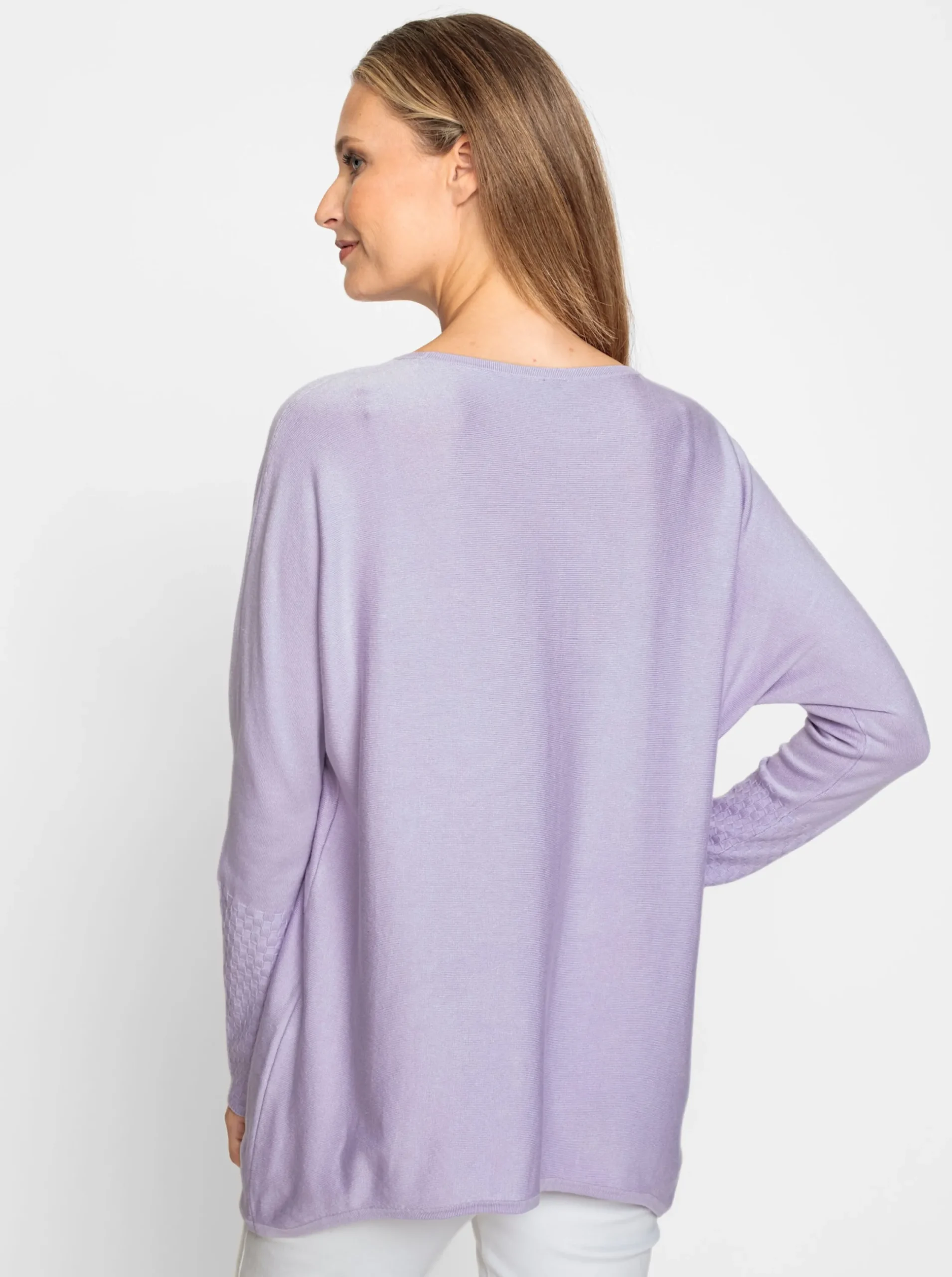 Pullover|heine Fledermauspullover mit asymmetrischem Saum flieder