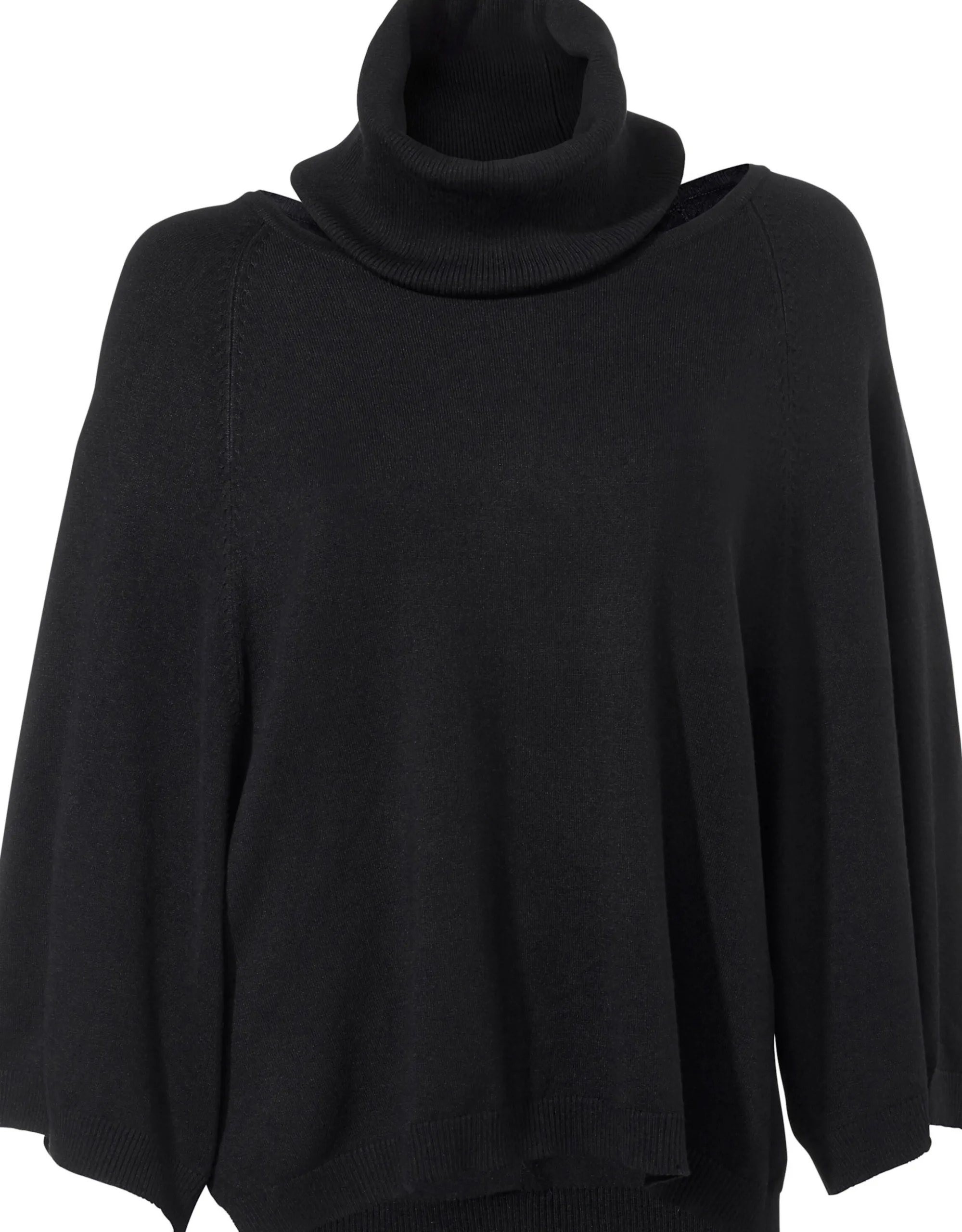 Pullover|heine Fledermauspullover mit Loop-Schal schwarz