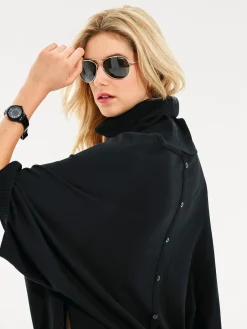 Pullover|heine Fledermauspullover mit Loop-Schal schwarz