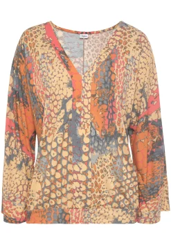 Blusen|Shirts|Buffalo Fledermausshirt animalbedruckt