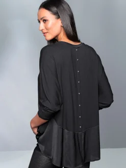 Shirts|heine Fledermausshirt im Lagen-Look schwarz