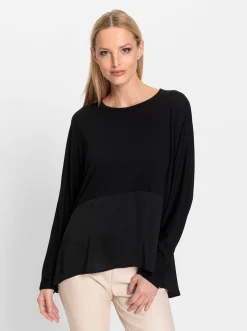 Shirts|heine Fledermausshirt im Lagen-Look schwarz
