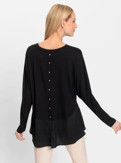 Shirts|heine Fledermausshirt im Lagen-Look schwarz